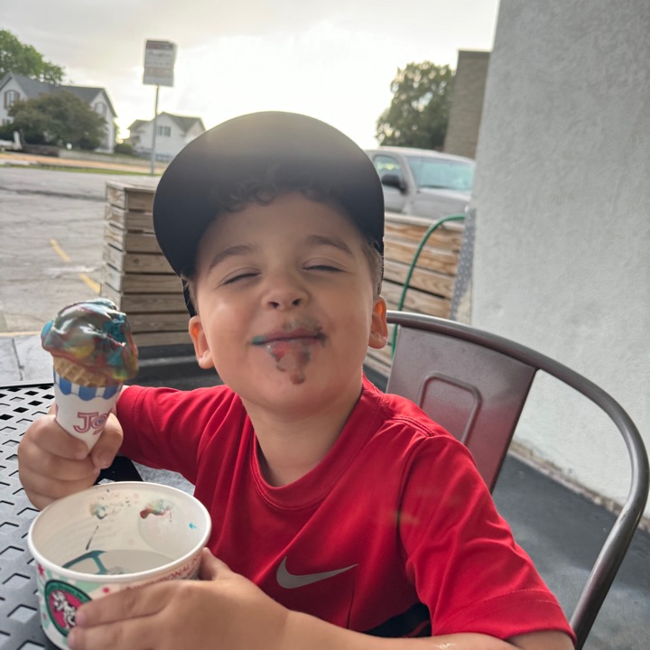 child enjoying ice cream at the Vibe